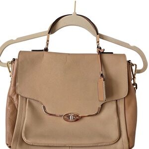 handmade craft leather Coach Tan Satchel